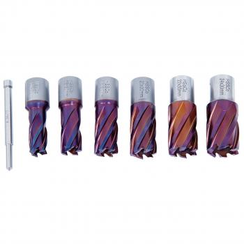 Bernardo HSSCO5-Kernbohrer-Set CDS, nACO-beschichtet, 14 - 24 mm, Bohrtiefe 30 mm